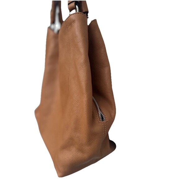 Vince Camuto Ike Tote Triple Compartment Handbag Soft Leather Hobo Cognac - Picture 5 of 12